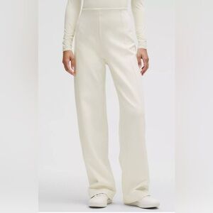 New without Tags Stretch Knit Straight Leg Pull On Pant in Bone High Waist